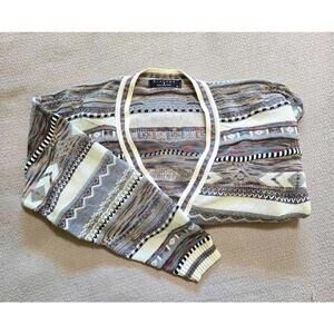 Protege Cardigan Sweater M | 90s Neutral Textured Knit